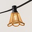 Festoon lighting cable shade in rattan look - wood colour