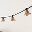 Festoon lighting cable shade in rattan look - wood colour