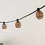 Festoon lighting cable shade in light rattan look