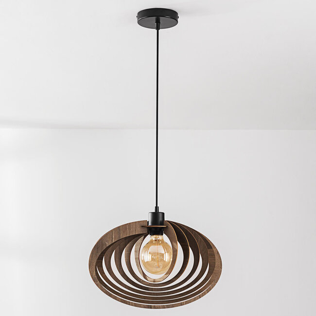 Lysa wooden pendant lamp in warm walnut