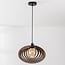 Wooden pendant light Lysa in warm walnut