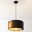 pendant light Vyra in black wood with natural interior