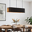 Black wood pendant lamp Hema with natural interior – 3-light