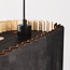 Black wooden pendant light Hema with natural interior – 3-light