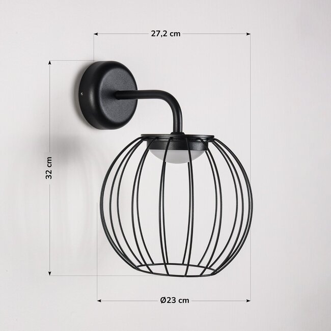 Designer wall light Eclipsa – black with warm white