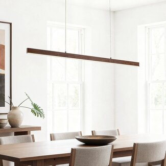 3-step dimmable Elan pendant lamp in dark wood look with Integrated LED