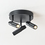Industrial ceiling lamp Axis with 3 swivelling spotlights in black