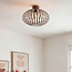 Ceiling light Grata in brown with open metal frame