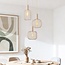 Modern Nudea pendant lamp with beige metal shades, 3-light