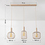 3-light pendant lamp Nudee with beige metal shades