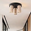 Cova ceiling lamp with three spotlights in warm travertine look