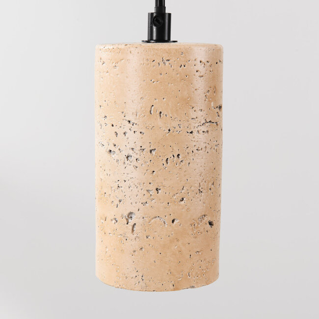 Pendant light Velin with five spotlights in warm travertine look