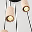 Pendant light Velin with five spots in warm travertine look