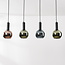 4-light pendant lamp Imke with grey-blue Smoked-, green and copper glass