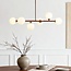 Aster pendant lamp design - brown with opal white glass, 6-light