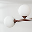 Designer pendant light Aster - brown with opal white glass, 6-light