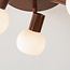 3-light ceiling lamp Orlando - brown with opal white glass