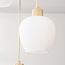 3-light pendant light Stockton - beige with opal white glass