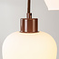 3-light pendant light Stockton - brown with opal white glass