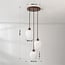 Modern pendant lamp Stockton - brown with opal white glass, 3-light
