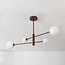 4-light ceiling lamp Stiri - brown with opal white glass