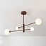4-light ceiling lamp Stiri - brown with opal white glass