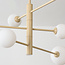 6-light ceiling light Sest - beige with opal white glass