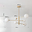 Sest beige designer lighting ceiling lamp with opal white glass - 6-light