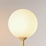 2-light wall light Runda - beige with opal white glass