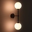 Modern brown Runda wall lamp with opal white glass, 2-light