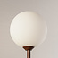 Modern brown Runda wall lamp with opal white glass, 2-light
