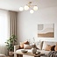 4-light adjustable ceiling light Nymo - beige with opal white glass