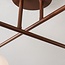 Modern swivel ceiling lamp Nymo brown with opal white glass, 4-light
