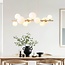 10-light pendant light Deka - beige with opal white glass