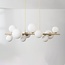 10-light pendant light Deka - beige with opal white glass