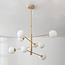 Oito ceiling lamp in beige with opal white glass and swivel, 8-light