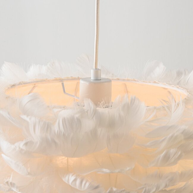 pendant light Floka with soft white feathers