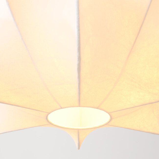 White minimalist pendant lamp Ame with silk shade