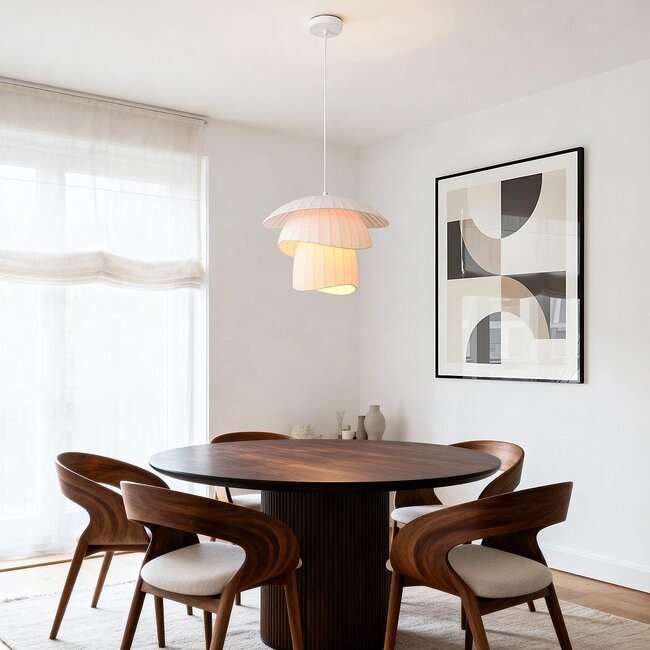 Ume pendant lamp with double-sided shade - White