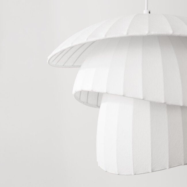 Ume Pendant Light with Double Layer Shade - White