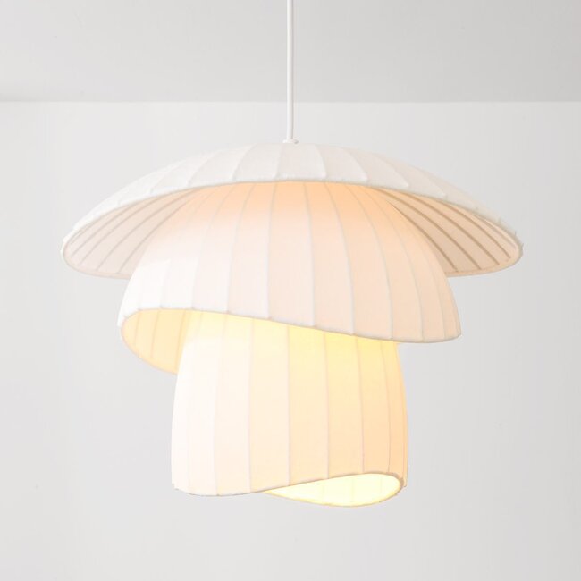 Ume Pendant Light with Double Layer Shade - White