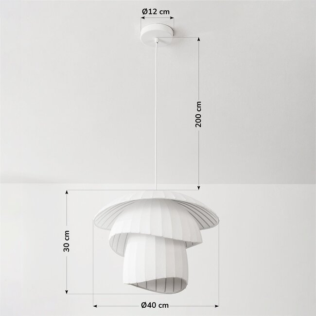 Pendant light Ume with double-sided shade - white
