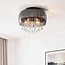 Ceiling light Zafira with smoked glass and crystal accents