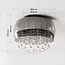 Ceiling light Zafira with smoked glass and crystal accents
