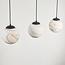 Pendant light Marbelle 3-light with marble-effect glass – black
