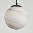 Designer pendant light Marbelle black with marble effect glass 3-light