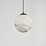 -light pendant lamp Marbelle Black with marble-look glass
