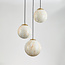 Tessra pendant lamp with marble-look glass, 3-light – brass gold
