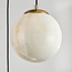 3-light pendant light Tessra - cascade marble-effect glass with brass gold