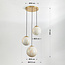 Design pendant light Tessra with marble-effect glass 3-light – gold brass